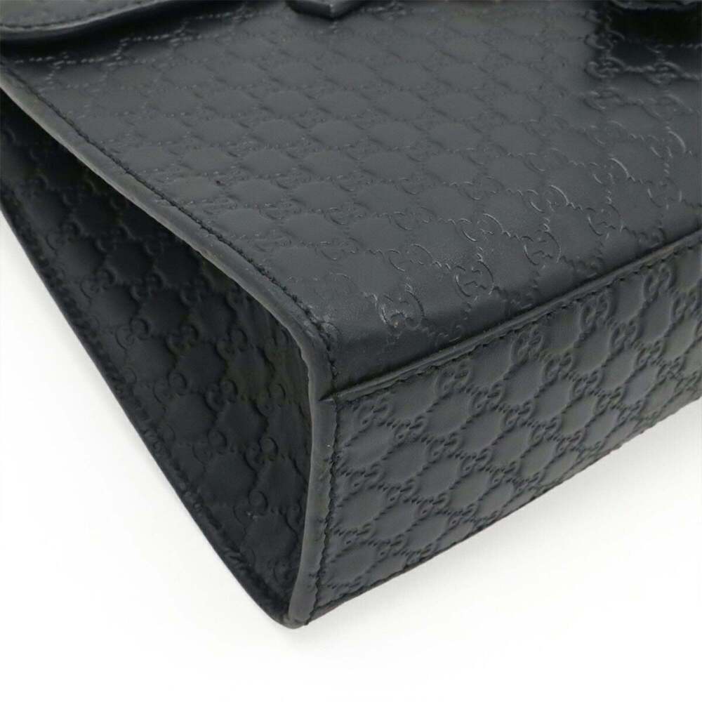 GUCCI Black Leather Horsebit Shoulder Bag - Picture 4 of 10